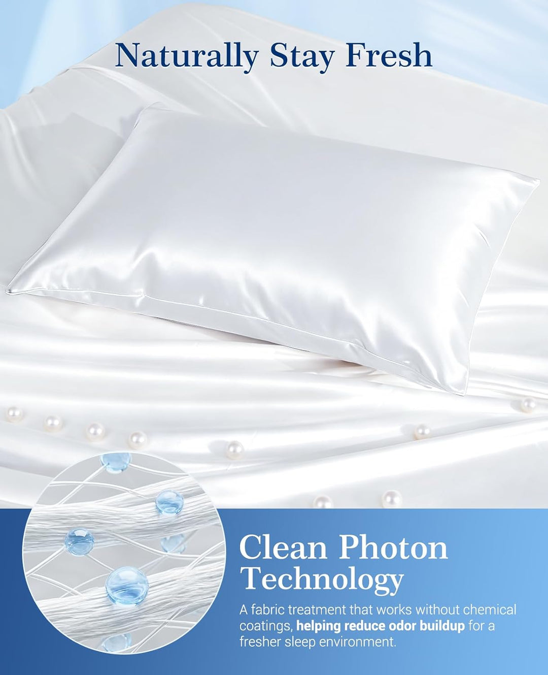 Cooling Pillowcases Q-max>0.5, 2-Pack, Soft & Hair-Friendly-White | Stornfield