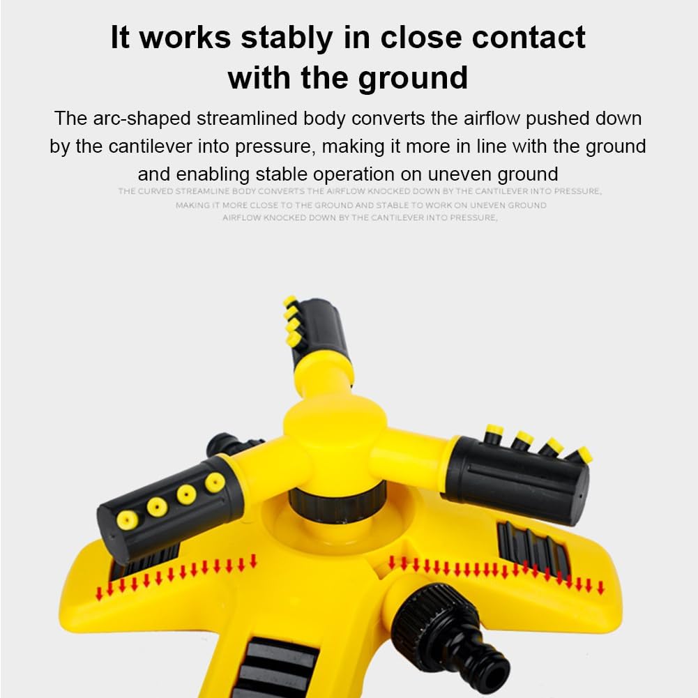 Stornfield | 360° Rotating Lawn Sprinkler | Stable, Multi-Angle Nozzles for Even Coverage in Large Gardens