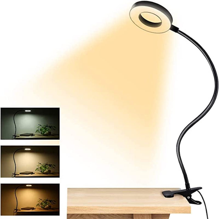 Stornfield | Clip-On Light - Reading Light with 48 LEDs, 3 Color Modes and 10 Brightness Levels, Eye-Caring & Flexible Gooseneck