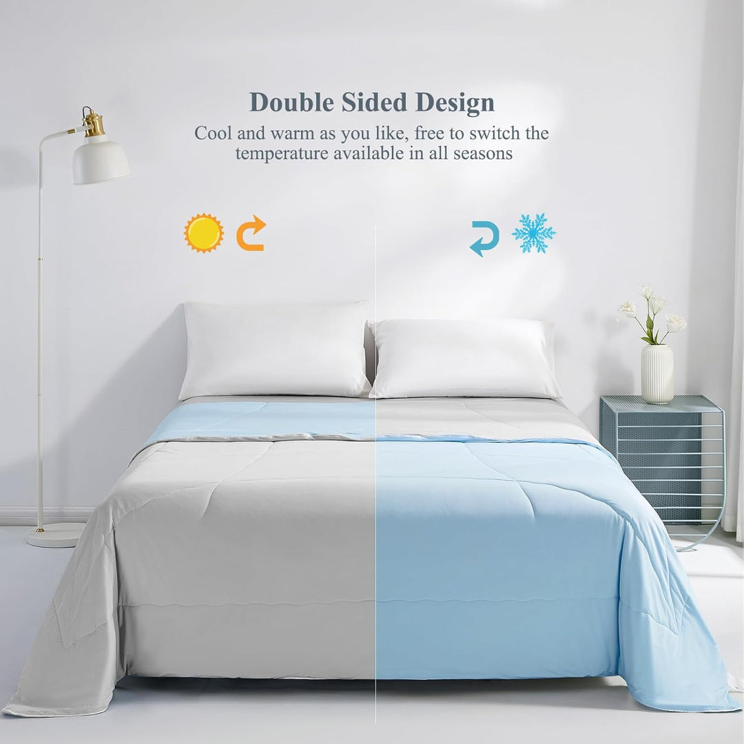 Ultra Soft Cloudy 3D Cooling Comforter  Extreme Q Max 0.5-Blue & Gray | Stornfield