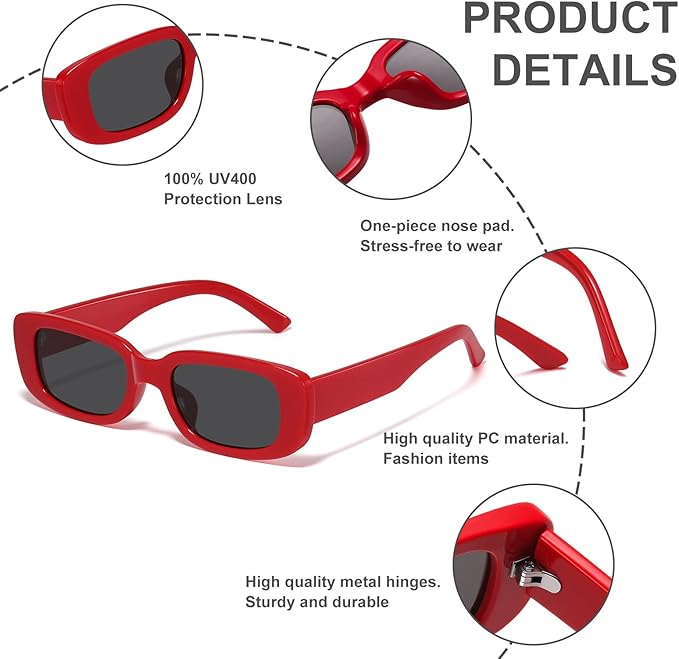 Retro Rectangular Y2K Sunglasses - Aria | Stornfield