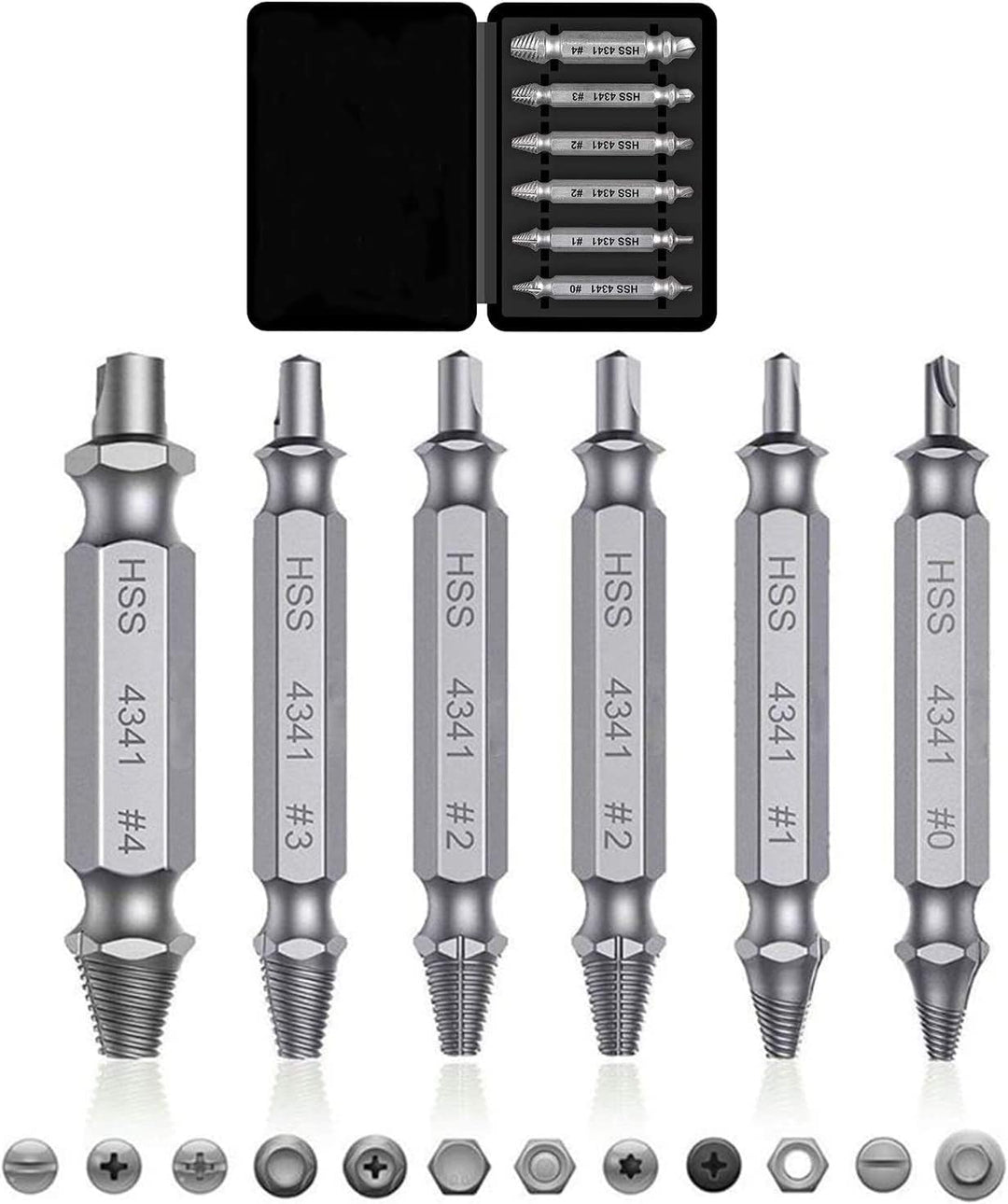 Universal Screw Extractor Set with Dual-Ended Bits Stornfield