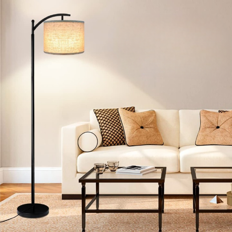 Stornfield | Floor Lamp with 3-Color Temperature LED Bulb, Tall Industrial Reading Floor Lamp for Bedroom, Office, White Lampshade Included