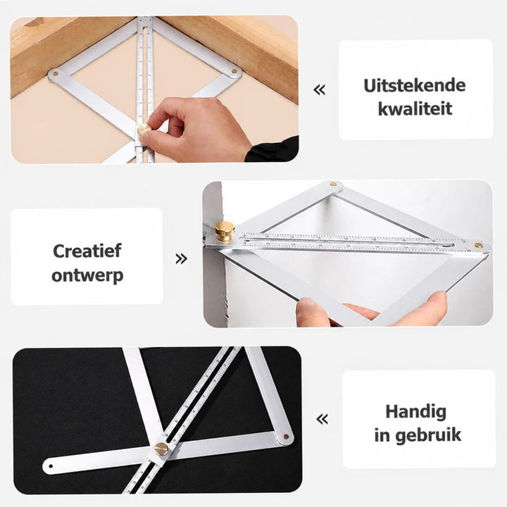 Adjustable angle ruler made of alloy, 45 cm | Stornfield