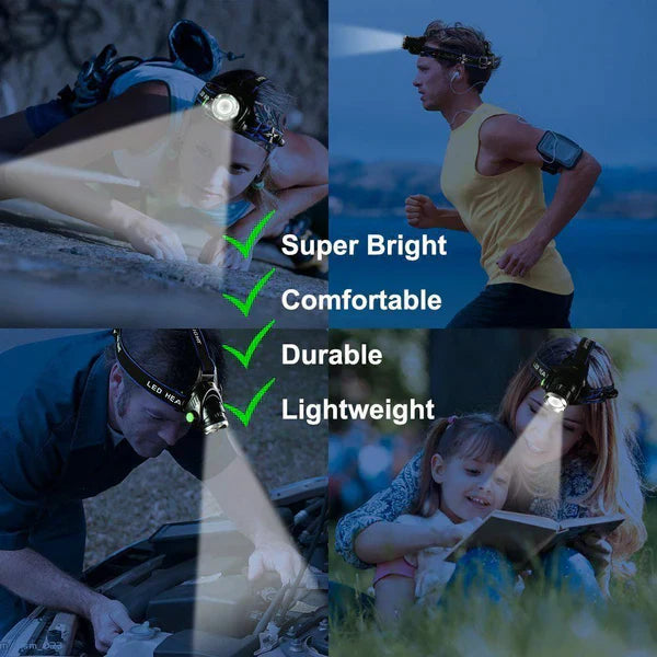 Stornfield | 300LM Rechargeable LED Headlamp Zoomable Torch Tactical Headlight Flashlight