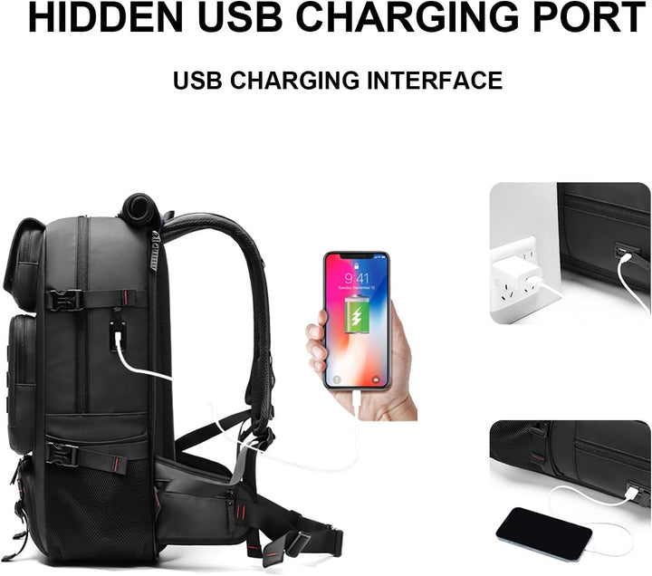 50L Waterproof Travel Backpack with Shoe Compartment & USB Port | Stornfield