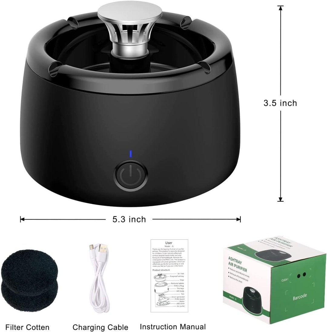 Stornfield | Odorless and smokeless ashtray - Portable smoke sensor with perfume filter