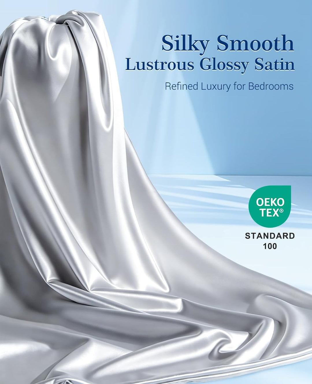 Cooling Pillowcases Q-max>0.5, 2-Pack, Soft & Hair-Friendly- Silver Gray | Stornfield