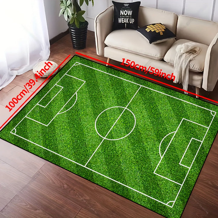 Stornfield | Football Field Pattern Rug - Non-Slip Washable Living Room Rugs for Living Room, Bedroom, Garden, or Playroom