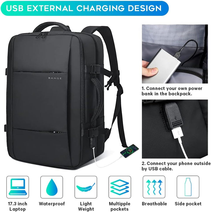 Expandable 26–45L Waterproof Travel Backpack with Laptop Sleeve & Duffle Carry | Stornfield