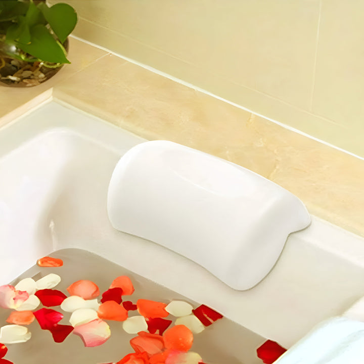 Bathtub pillow – Waterproof & Non-slip | Soft Memory Foam Head & Back Cushion with Suction Cups | Stornfield