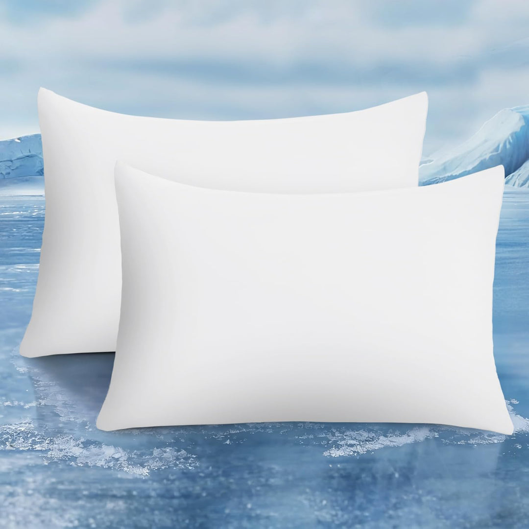 2-Pack Premium Silky Super Cooling White Pillowcases –  Extreme Q-Max 0.5 | Stornfield