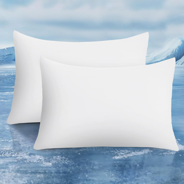 2-Pack Premium Silky Super Cooling White Pillowcases –  Extreme Q-Max 0.5 | Stornfield