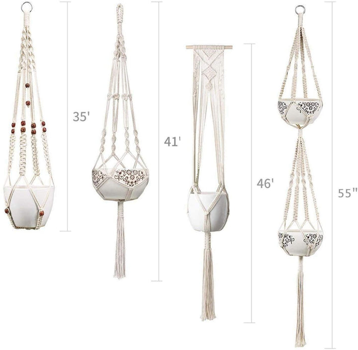 Stornfield | Handmade Boho Macrame Plant Hanger Set of 4