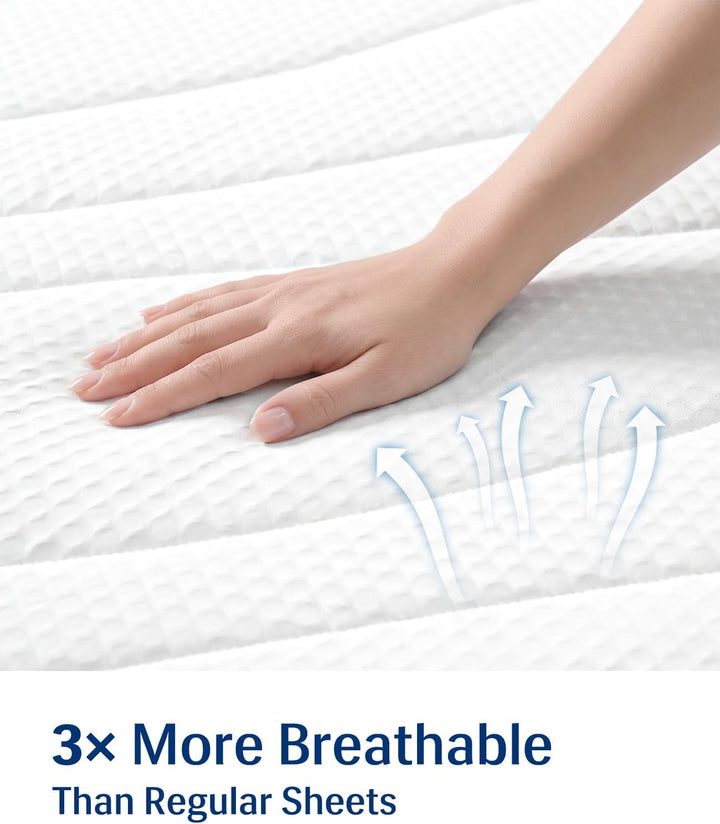 Cooling Mattress Pad King, Upgraded  3.0 + PCM Cooling Washable Mattress Protector for Hot Sleepers, White | Stornfield