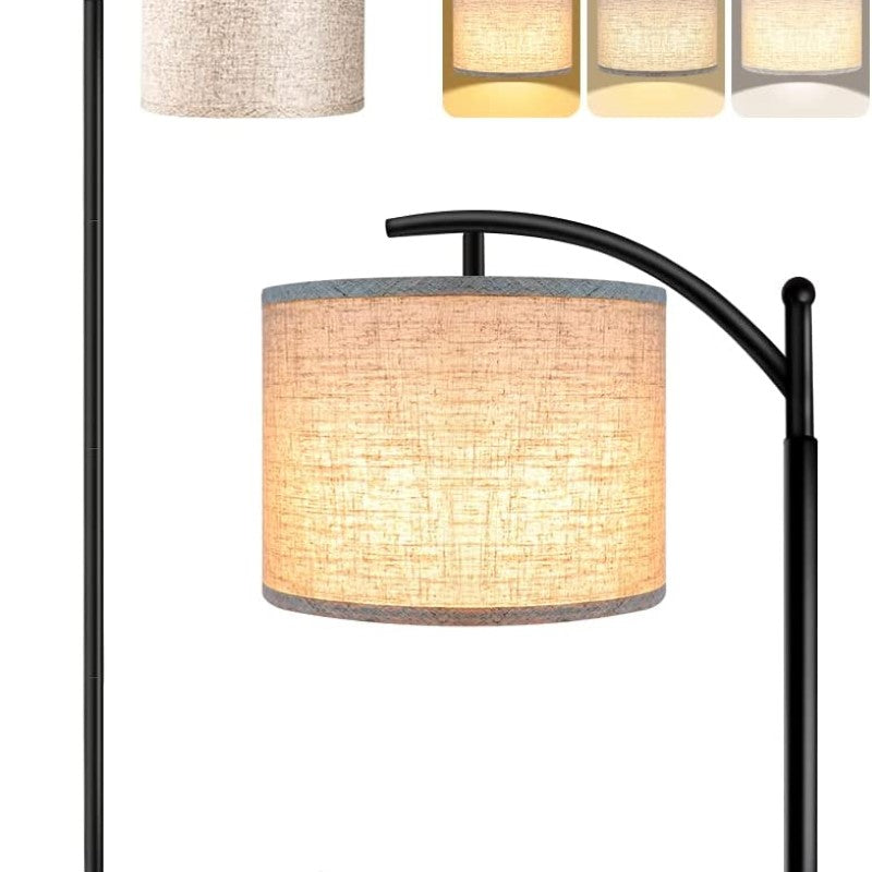 Stornfield | Floor Lamp with 3-Color Temperature LED Bulb, Tall Industrial Reading Floor Lamp for Bedroom, Office, White Lampshade Included