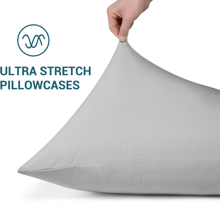 2-Pack Cooling Pillowcases – Q-Max >0.5 , Anti-Static, Hidden Zipper,, Color Gray | Stornfield