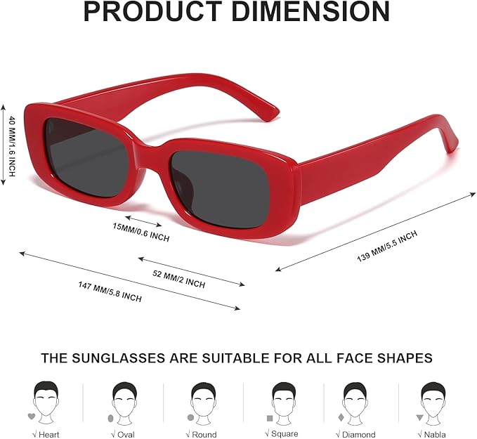 Retro Rectangular Y2K Sunglasses - Aria | Stornfield