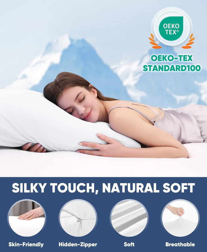 2-Pack Premium Silky Super Cooling White Pillowcases –  Extreme Q-Max 0.5 | Stornfield