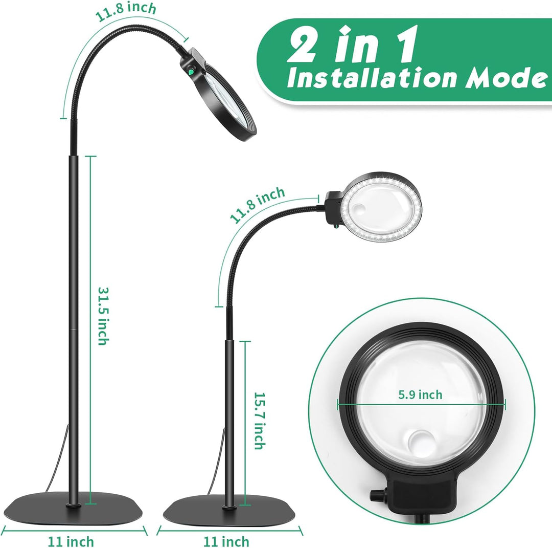 Stornfield | Full-Page Magnifying Glass with LED Light – Hands-Free Reading Aid for Books, Crafts & Hobbies