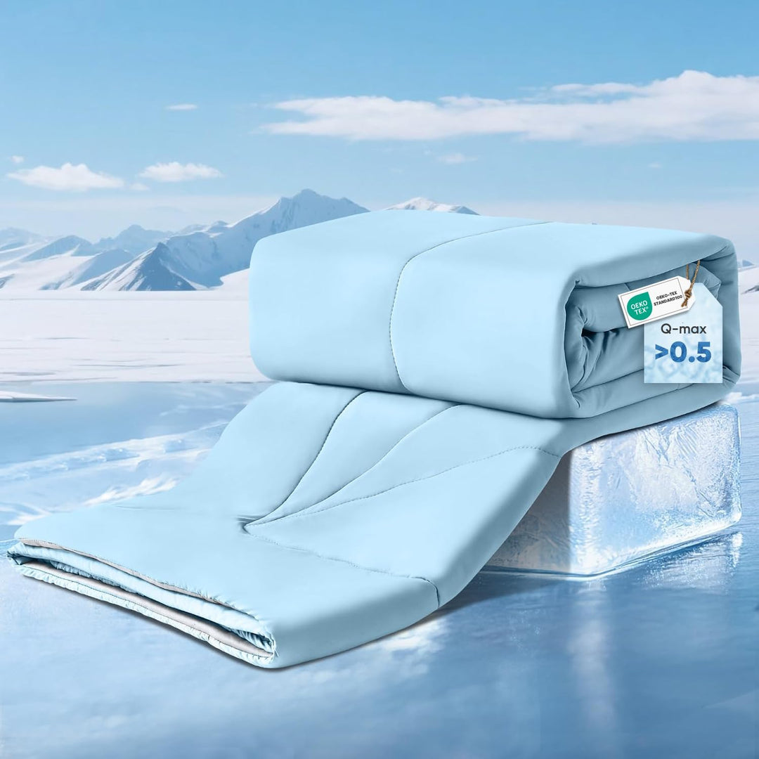 Ultra Soft Cloudy 3D Cooling Comforter  Extreme Q Max 0.5-Lake Blue | Stornfield