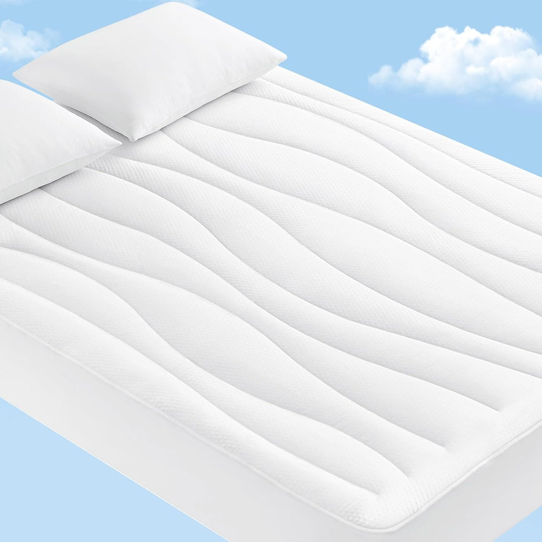 Cooling Mattress Pad King, Upgraded  3.0 + PCM Cooling Washable Mattress Protector for Hot Sleepers, White | Stornfield