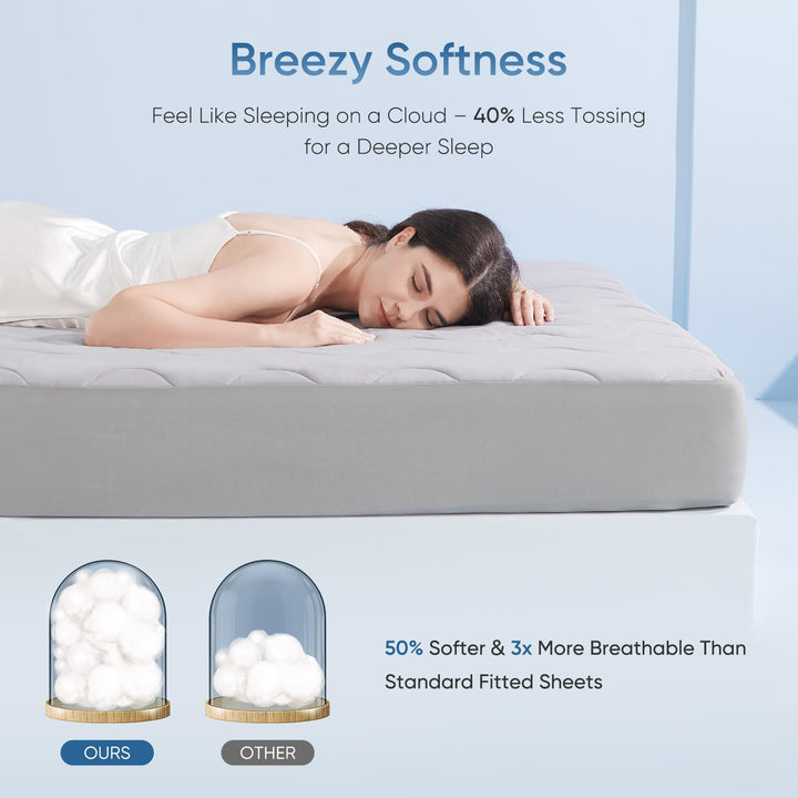 Stay Cool with Q-Max 0.5 — The Ultimate  3.0 Cooling Fitted Sheet by Elegear | Stornfield