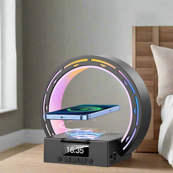 Stornfield | 4-in-1 Bluetooth speaker lamp with charging pad and alarm clock