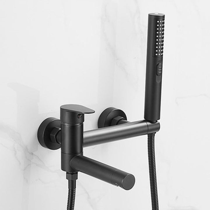 Stornfield | Modern Bath Rim Wall-Mounted Single Handle Bathtub Faucet with Hand Shower