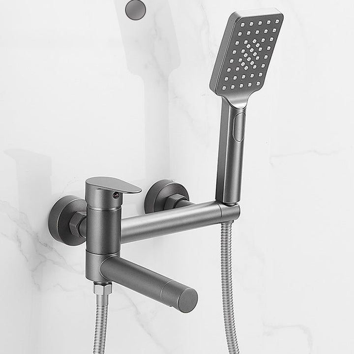 Stornfield | Modern Bath Rim Wall-Mounted Single Handle Bathtub Faucet with Hand Shower