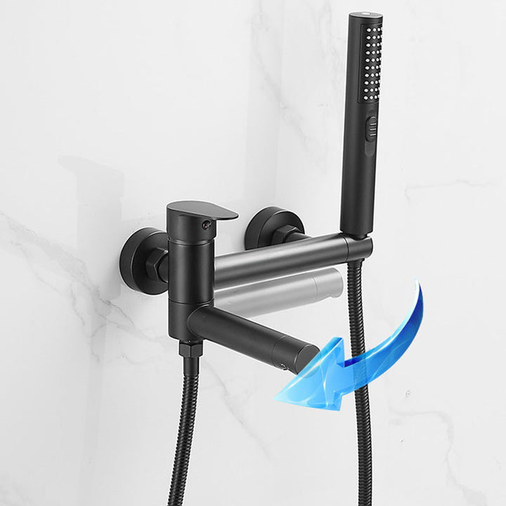 Stornfield | Modern Bath Rim Wall-Mounted Single Handle Bathtub Faucet with Hand Shower