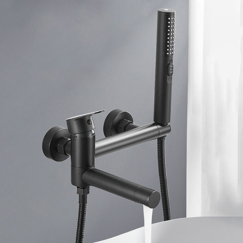 Stornfield | Modern Bath Rim Wall-Mounted Single Handle Bathtub Faucet with Hand Shower