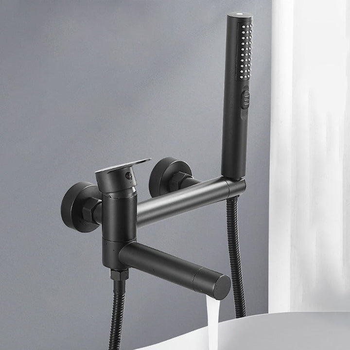 Stornfield | Modern Bath Rim Wall-Mounted Single Handle Bathtub Faucet with Hand Shower