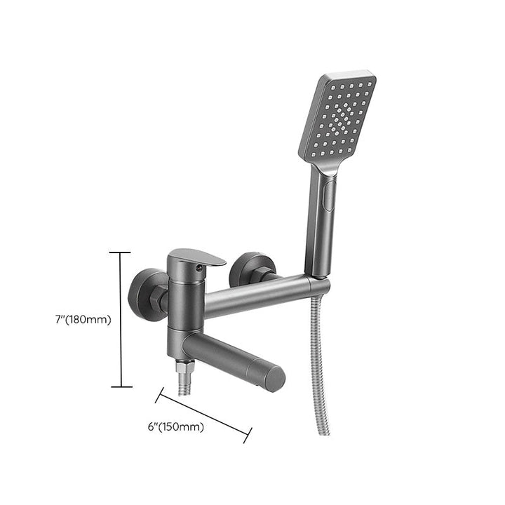 Stornfield | Modern Bath Rim Wall-Mounted Single Handle Bathtub Faucet with Hand Shower