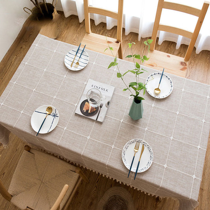 Stornfield | Rectangular Waterproof Oil-proof Wrinkle-Resistant Cotton Linen Tablecloth for Kitchen Dining Room Buffet Party