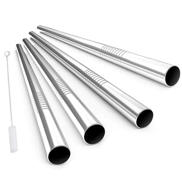 Reusable stainless steel bubble tea straws with cleaning brush | Stornfield