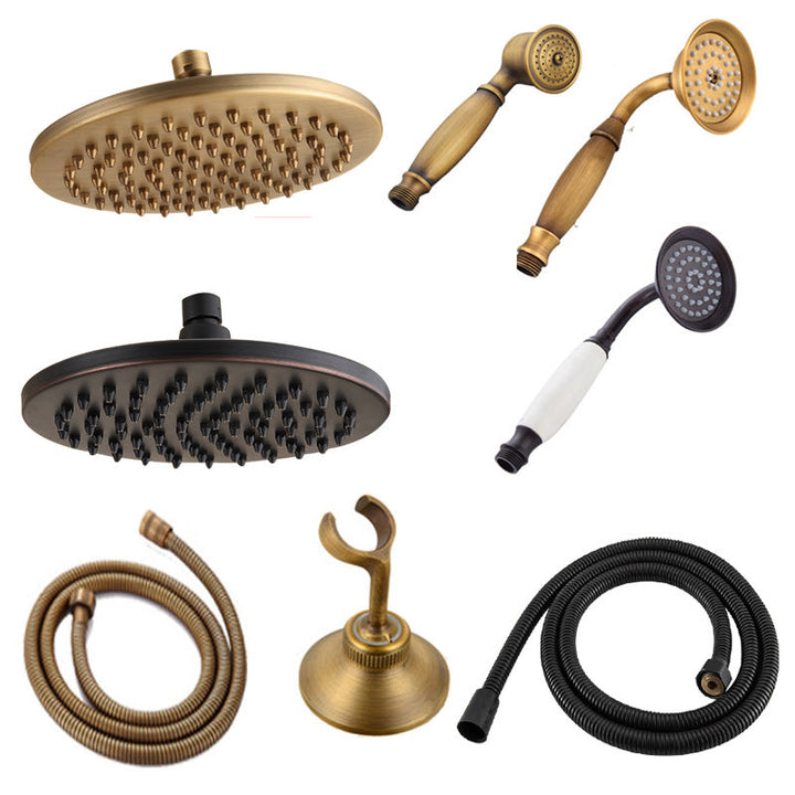 Stornfield | Traditional Handheld Shower Head with Hose Polished Brass Wall Mounted Shower Head