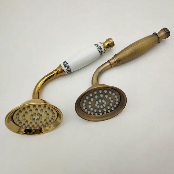 Stornfield | Traditional Handheld Shower Head with Hose Polished Brass Wall Mounted Shower Head