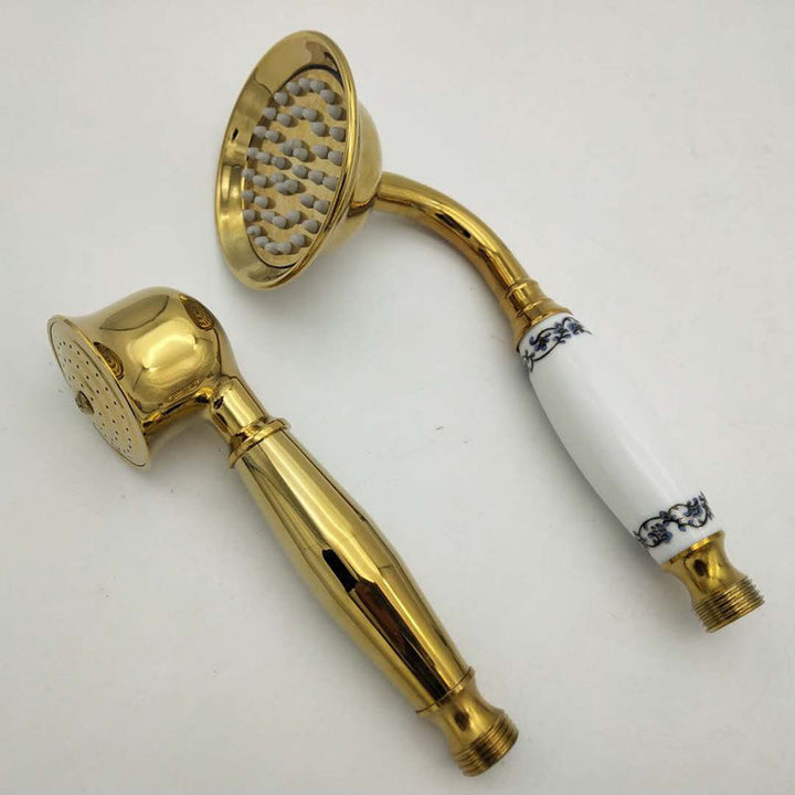 Stornfield | Traditional Handheld Shower Head with Hose Polished Brass Wall Mounted Shower Head