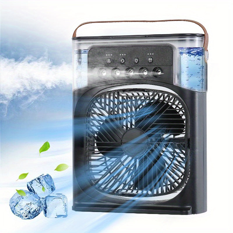 1pc Portable Air Conditioner, Household Small Air Cooler, Hydrocooling Fan, Portable Air Adjustment For Office, 3 Speed Air Cooling Fan Humidifier, 5pcs Humidified Spray Heads For Home Appliances | Stornfield