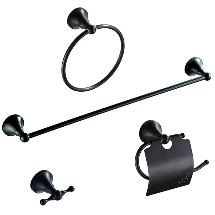 Stornfield | 4-Piece Metal Bathroom Set Traditional Style Black Bathroom Accessory Set