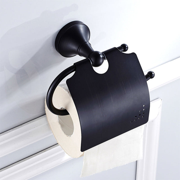 Stornfield | 4-Piece Metal Bathroom Set Traditional Style Black Bathroom Accessory Set