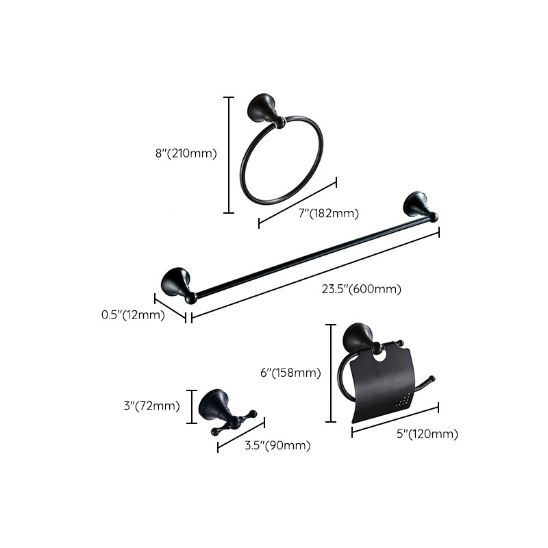 Stornfield | 4-Piece Metal Bathroom Set Traditional Style Black Bathroom Accessory Set