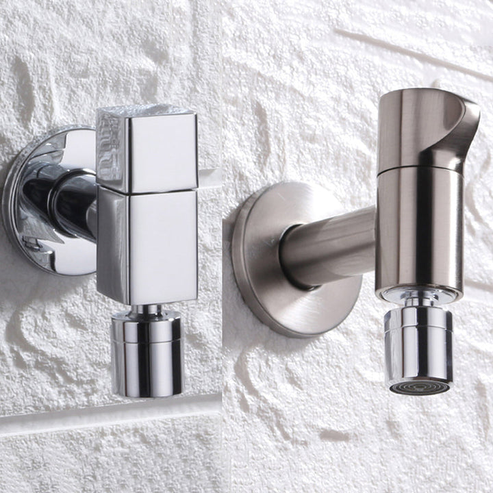 Stornfield | Contemporary Wall Mounted Bathroom Faucet with Knob Handle, Solid Brass, Round Spout