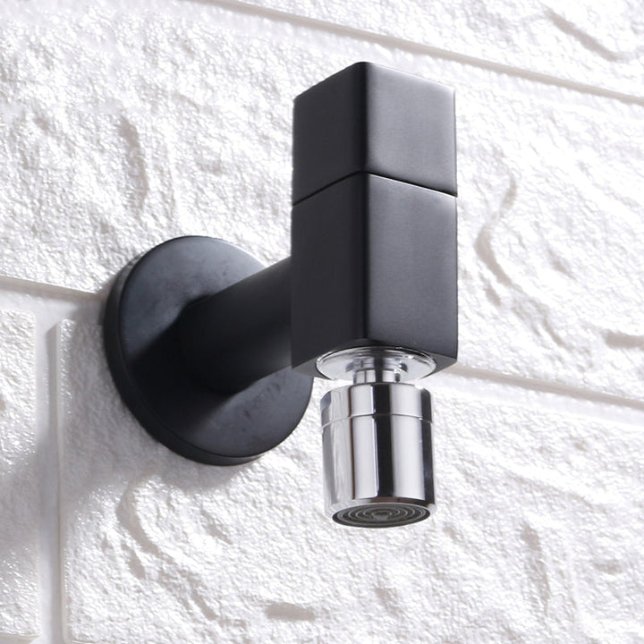 Stornfield | Contemporary Wall Mounted Bathroom Faucet with Knob Handle, Solid Brass, Round Spout