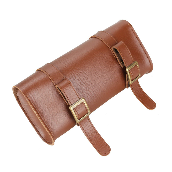 Vintage Leather Tool Roll Bike Handlebar Bag Stornfield