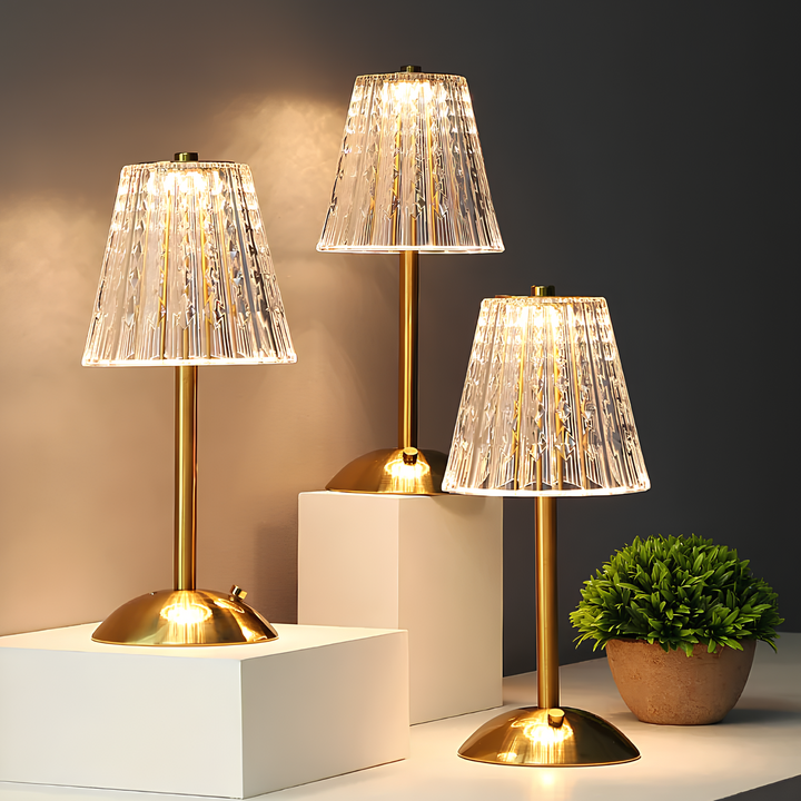 Golden Crystal Table Lamp - Aurora Luxe | Stornfield