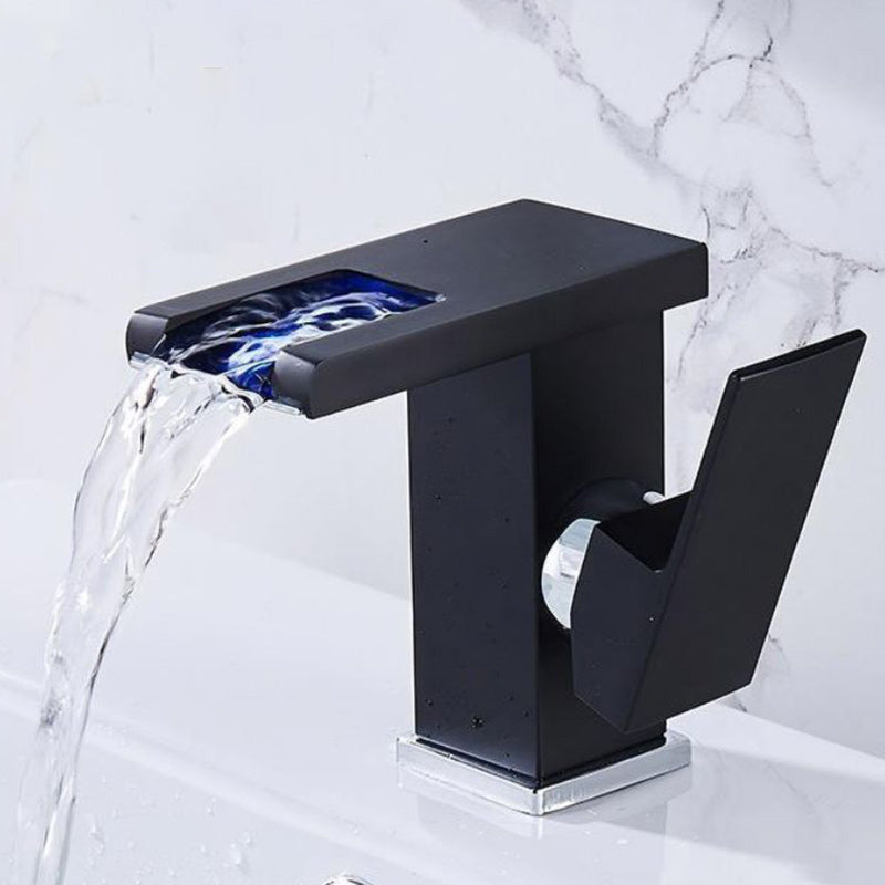 Stornfield | Modern Sink Faucet with Brass Lever Handles LED Waterfall Basin Mixer