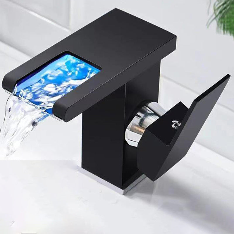Stornfield | Modern Sink Faucet with Brass Lever Handles LED Waterfall Basin Mixer