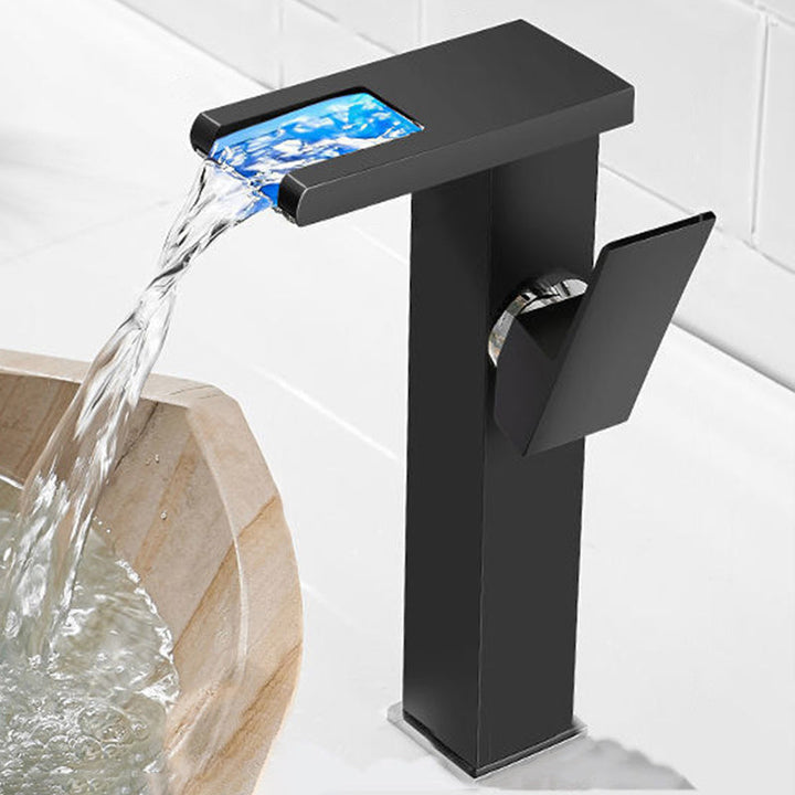 Stornfield | Modern Sink Faucet with Brass Lever Handles LED Waterfall Basin Mixer